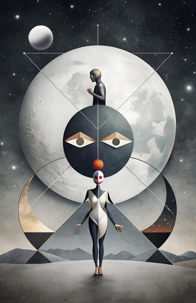 Cosmic Moon Meditation by Miguel Bruzual — canvas wall art