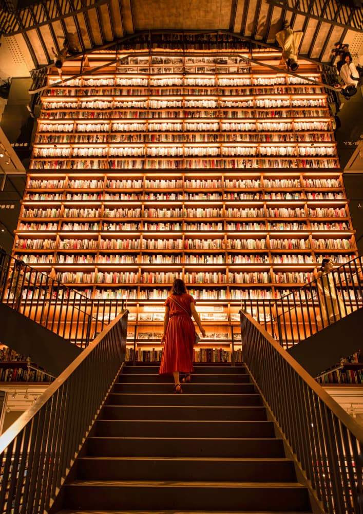 Golden Library Ascent by 大山　儀高 — canvas wall art