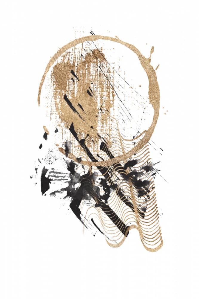 Golden Abstract Circle by Sally Ann Moss — canvas wall art