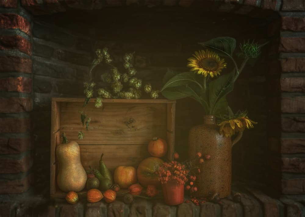 Rustic Autumn Still Life by Marie-anne Stas — canvas wall art
