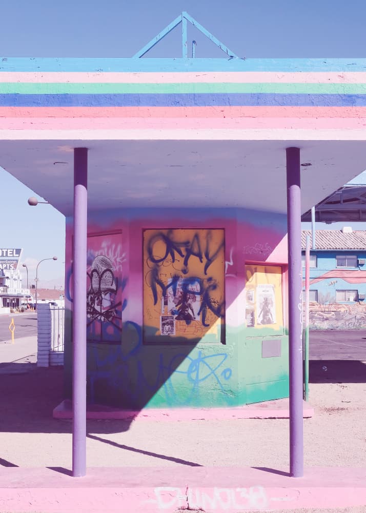Vibrant Desert Gas Station by Pictufy Studio III — canvas wall art