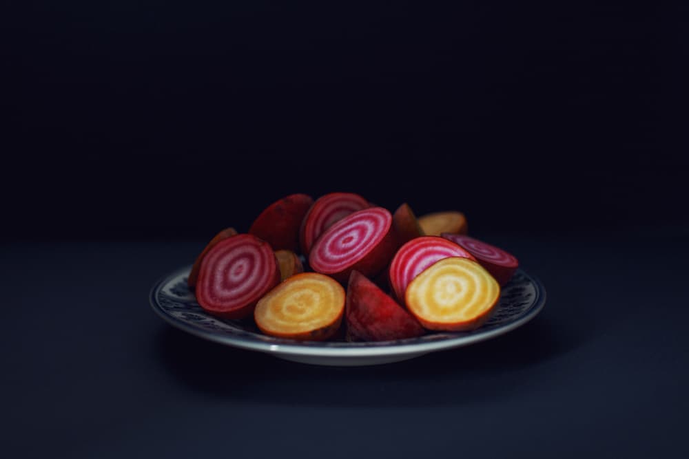 Vibrant Striped Beets by Masha Bakker Matijevic — canvas wall art