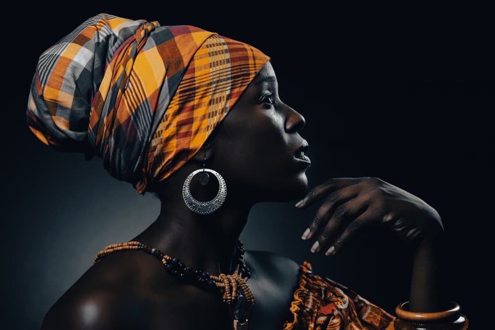 Elegant African Profile by Hardik Pandya — canvas wall art