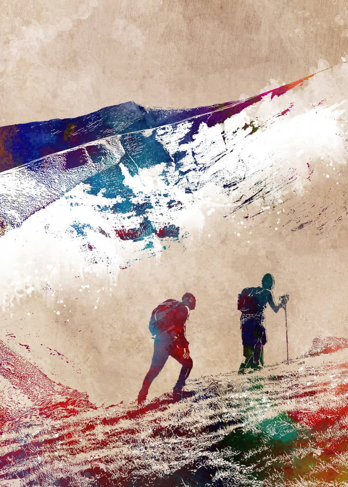 Uphill Mountain Adventure by Justyna Jaszke — canvas wall art