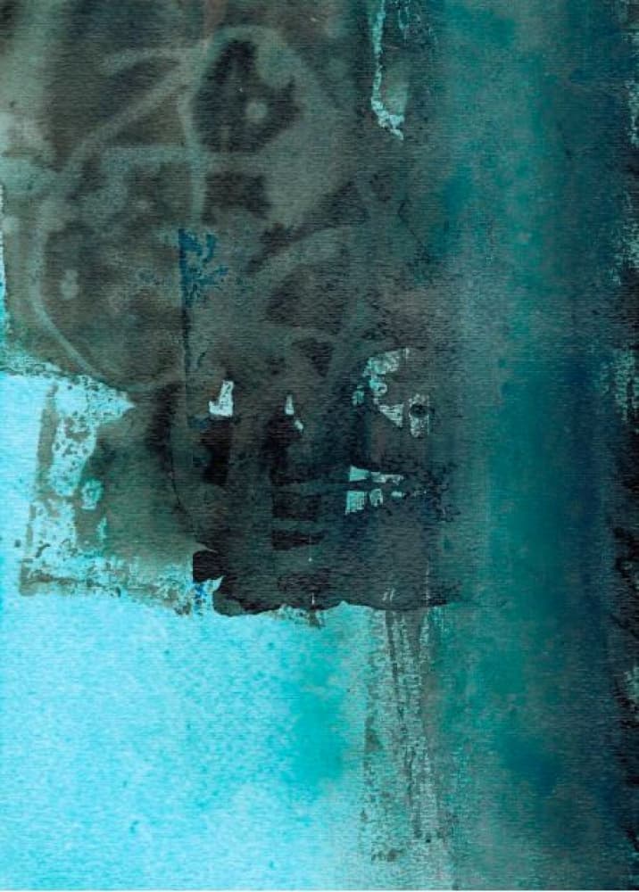 Textured Teal Depths by Deb Chaney — canvas wall art