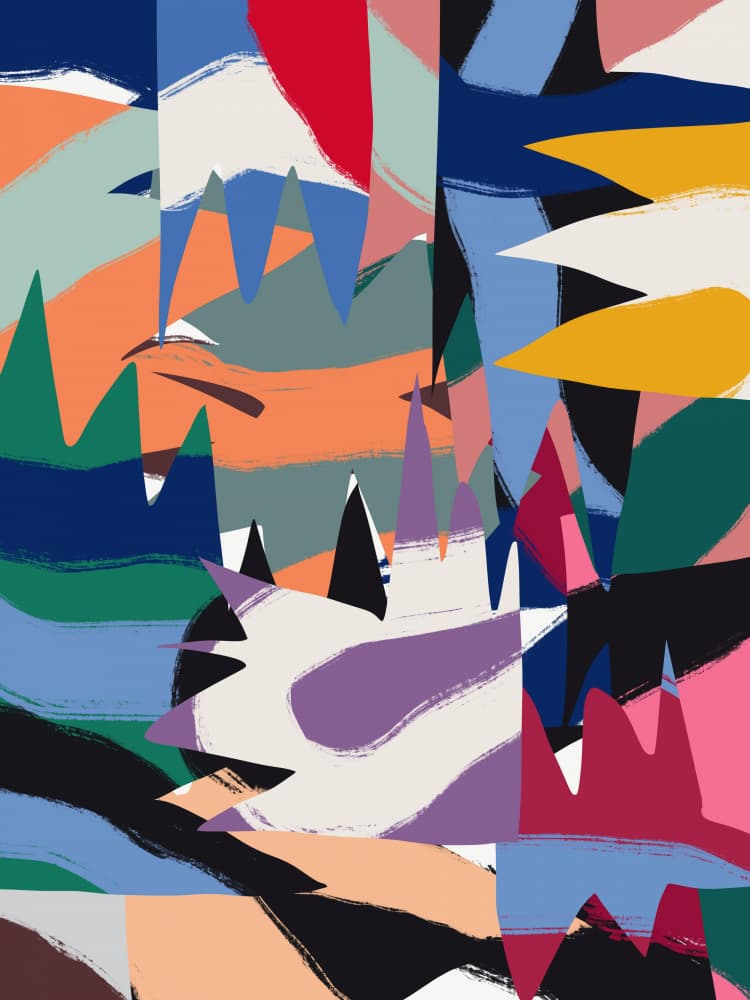 Colorful Abstract Peaks by Little Dean — canvas wall art