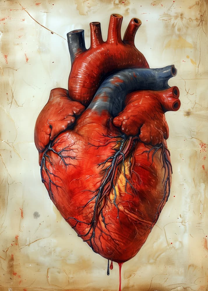 Anatomical Human Heart by Justyna Jaszke — canvas wall art