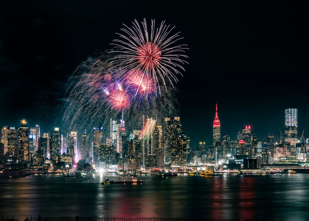 New York City Fireworks Night by Wei (David) Dai — canvas wall art