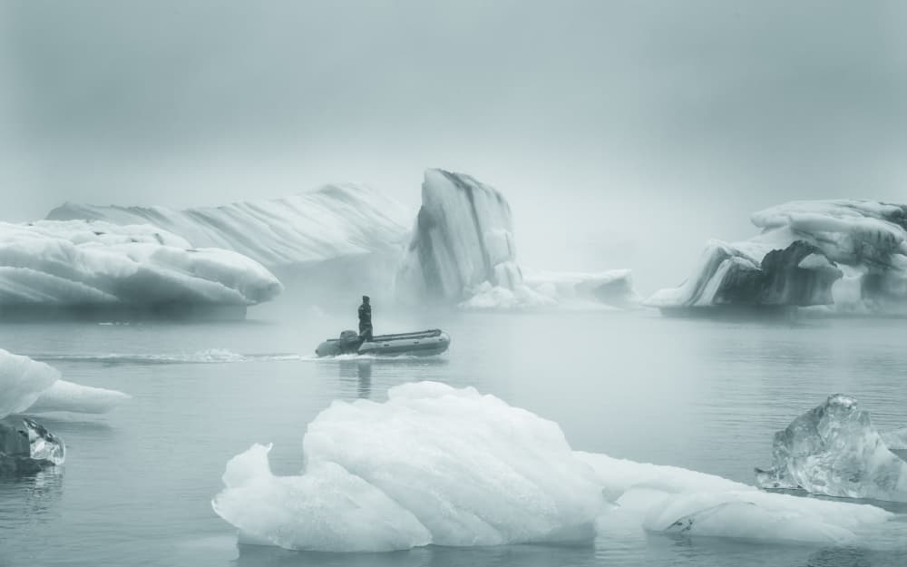 Misty Glacial Journey by Joan Zhang — canvas wall art