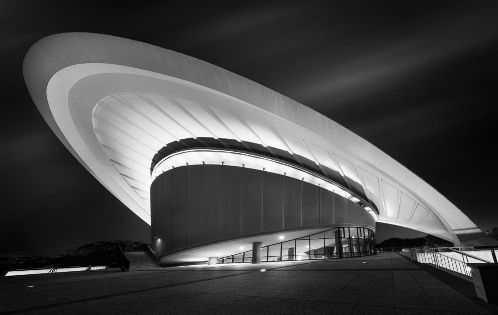 Dramatic Night Architecture by Marc van Oostrum — canvas wall art