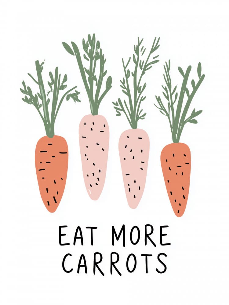 Carrot Quartet by Treechild — canvas wall art
