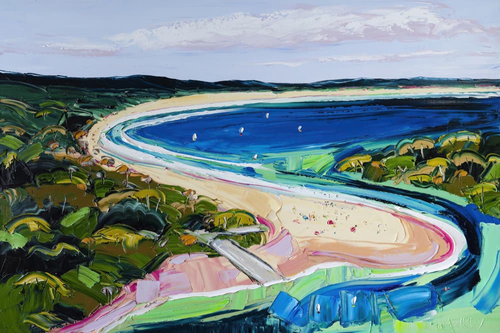 Vibrant Coastal Bay by Angela Hawkey — canvas wall art