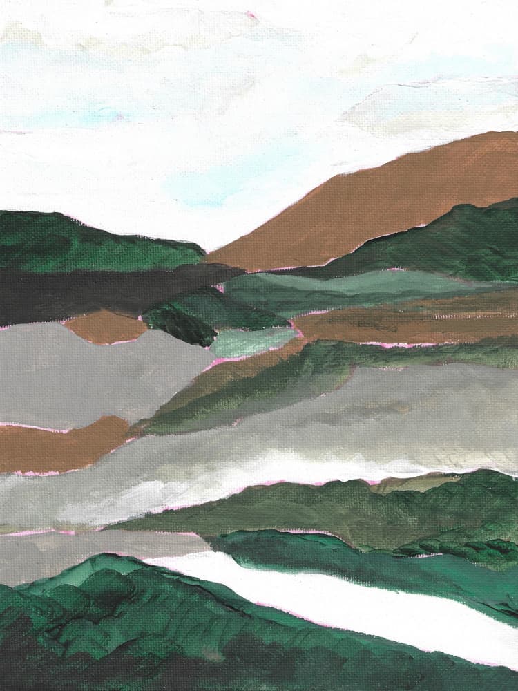 Abstract Mountain Valley by Nikita Jariwala — canvas wall art