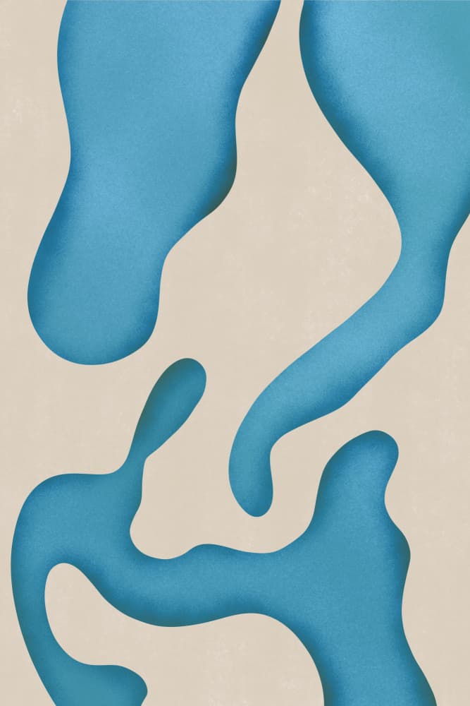 Fluid Blue Shapes by Little Dean — canvas wall art