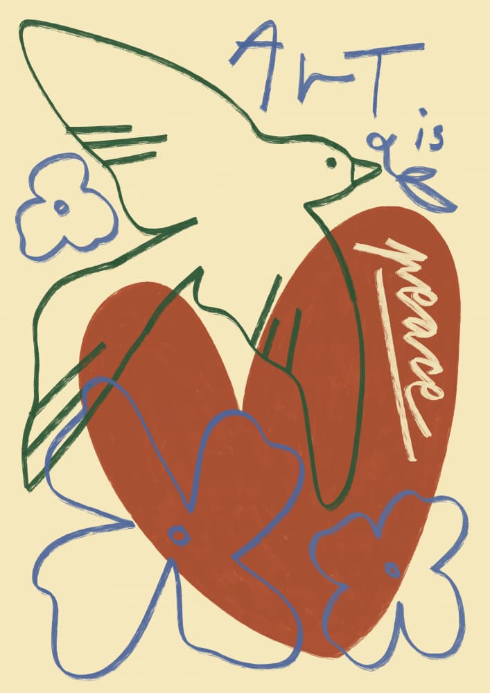 Art Is Peace Dove by Marina Alaburic — canvas wall art