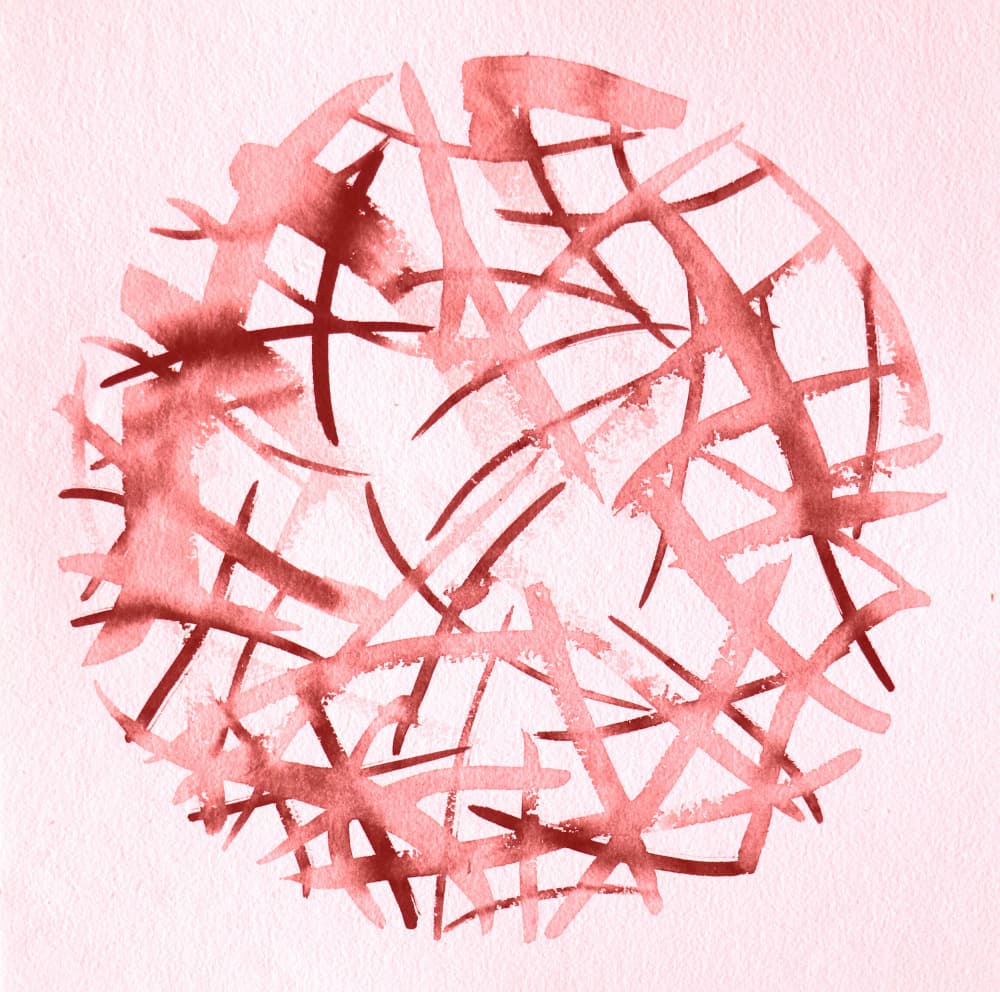 Tangled Red Circle by Santhosh ch — canvas wall art