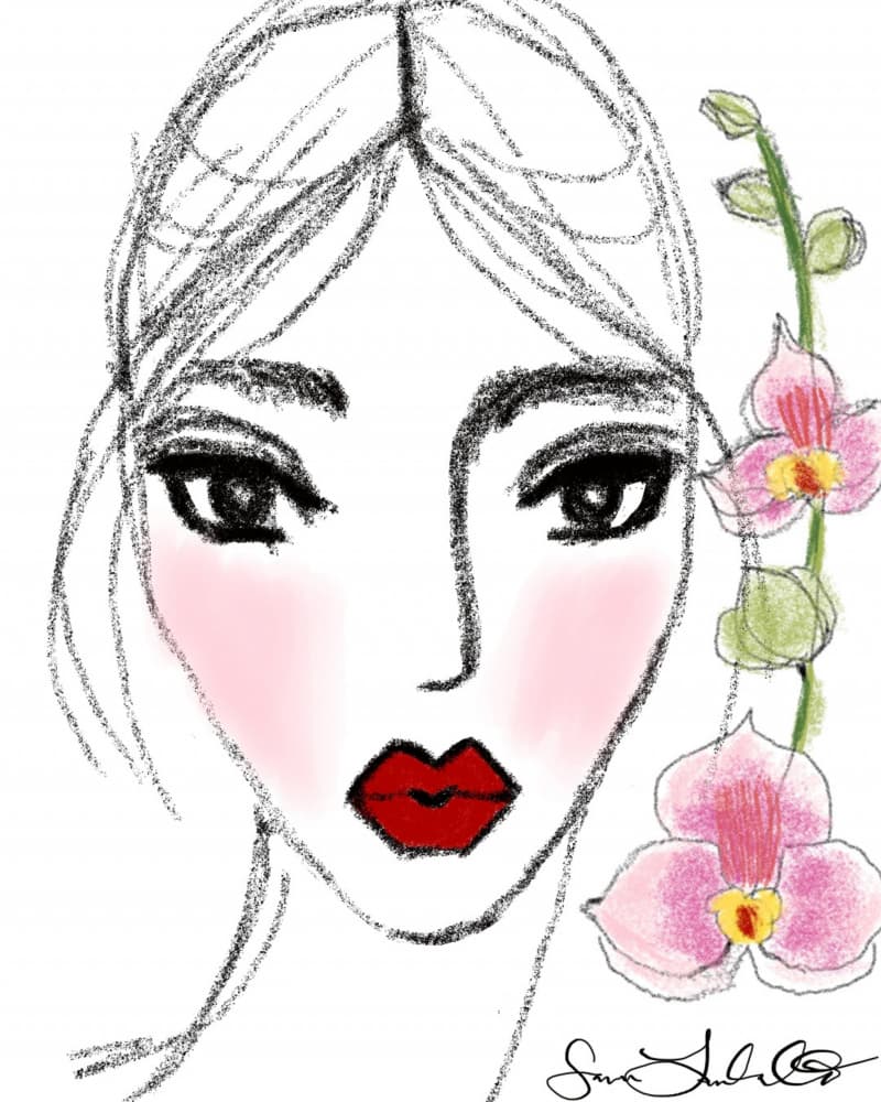 Chic Face Pink Orchids by Sanna Jarlelind — canvas wall art