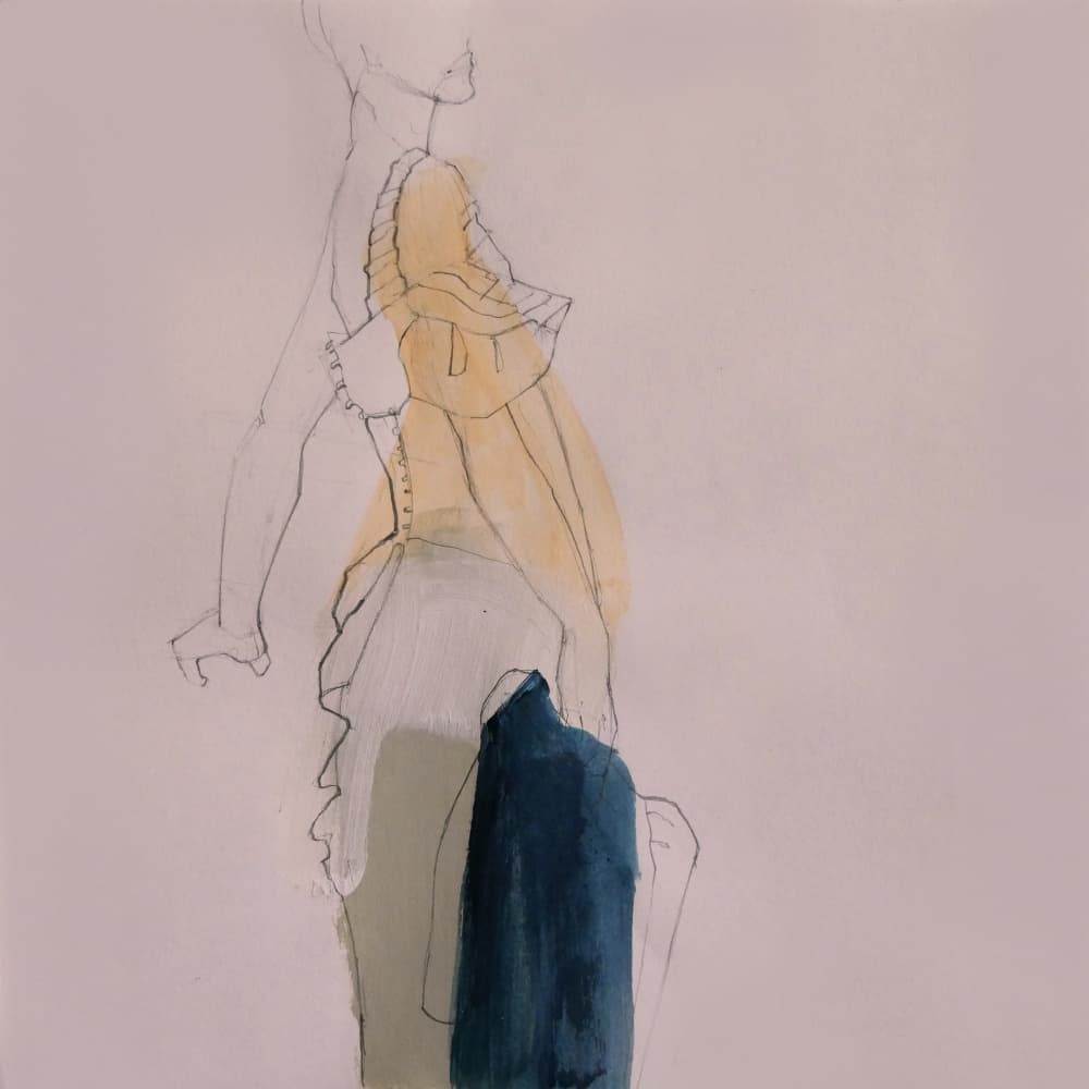 Elegant Fashion Sketch by Doris Schmitz — canvas wall art