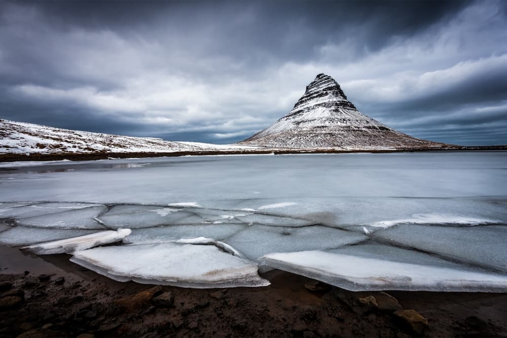 Icy Kirkjufell Mountain by Sus Bogaerts — canvas wall art