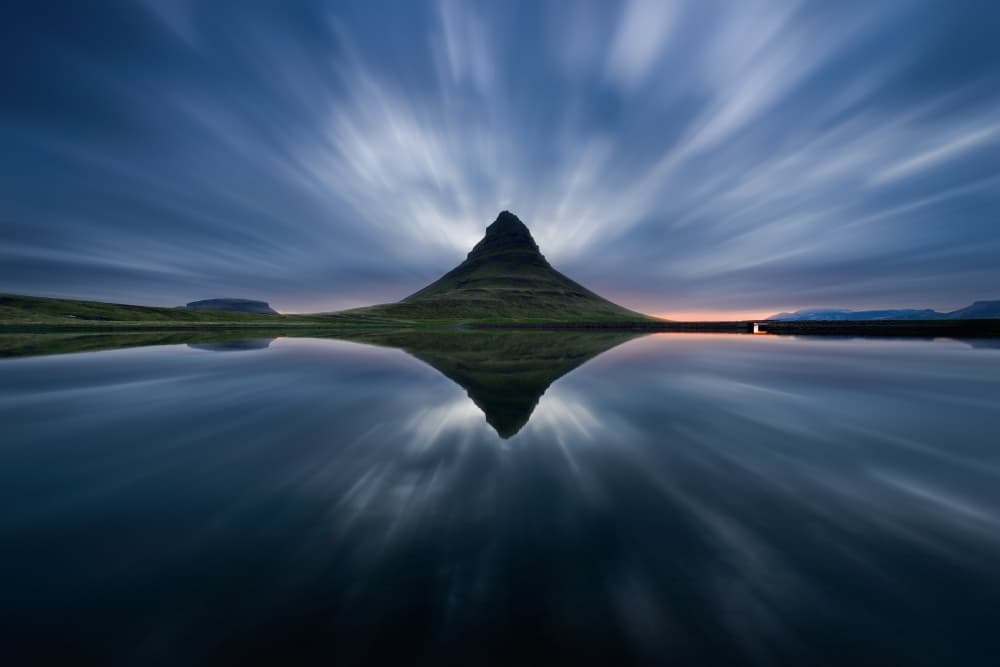 Dramatic Mountain Reflection by Simon Roppel — canvas wall art