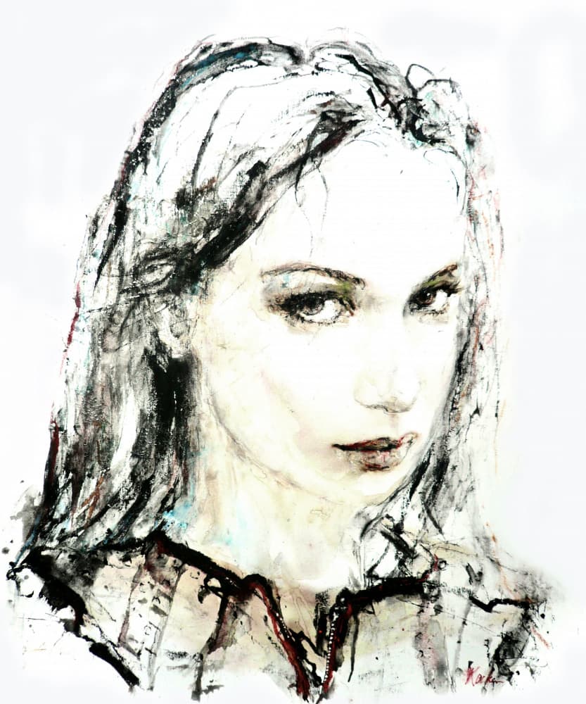 Captivating Female Portrait by Hein Kocken — canvas wall art