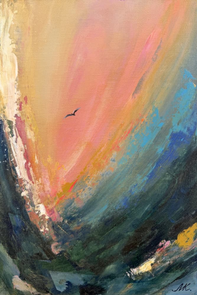 Dramatic Sunset Bird by Marina Kozyr — canvas wall art