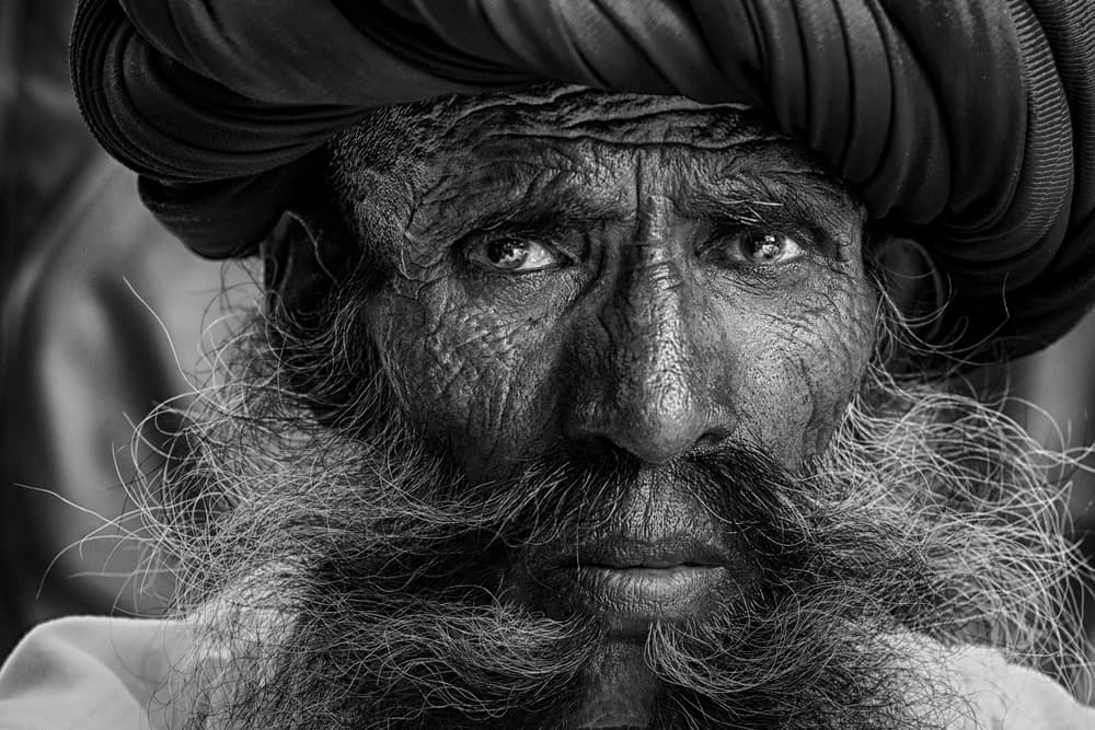 Old Man Turban Portrait by Sergio Pandolfini — canvas wall art