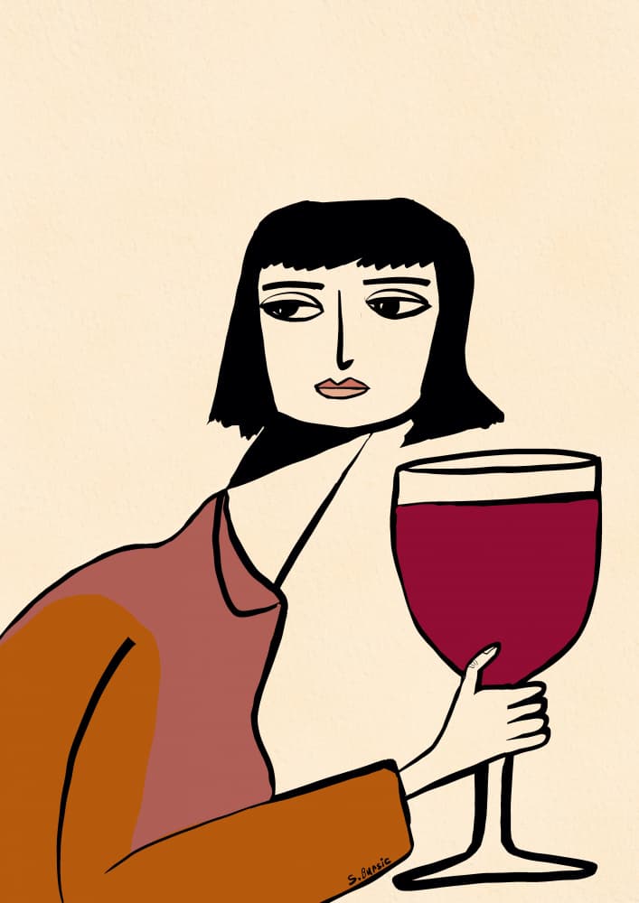 Chic Woman Red Wine by Sharyn Bursic — canvas wall art