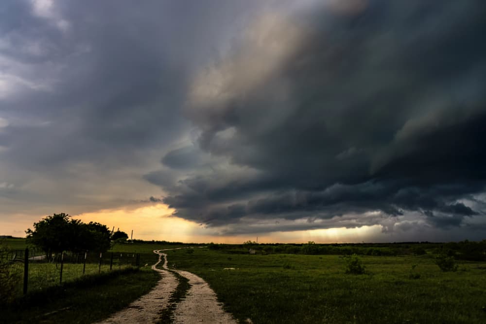 Country Road Storm Sunset by Jie Jin — canvas wall art