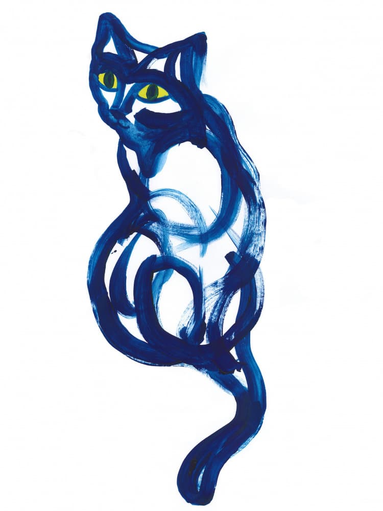 Blue Abstract Cat by Isabelle Brent — canvas wall art