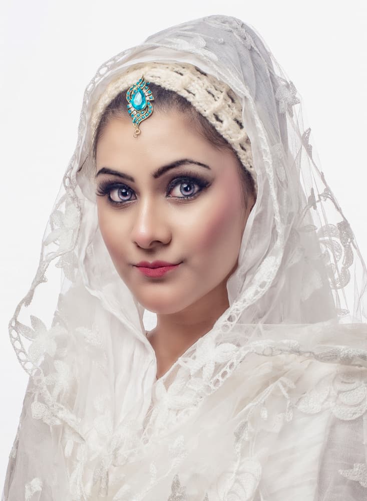 Elegant Veiled Woman by DEBASISH CHATTOPADHYAY — canvas wall art