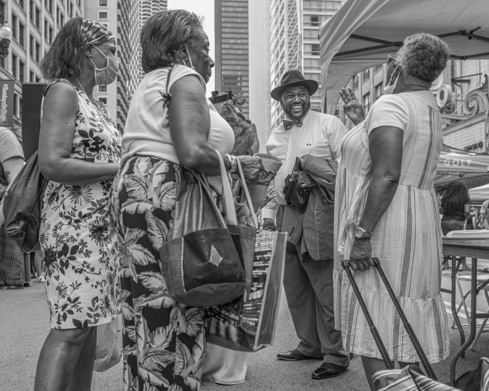 Happy City Conversation by Wendy Fischer Hartman — canvas wall art