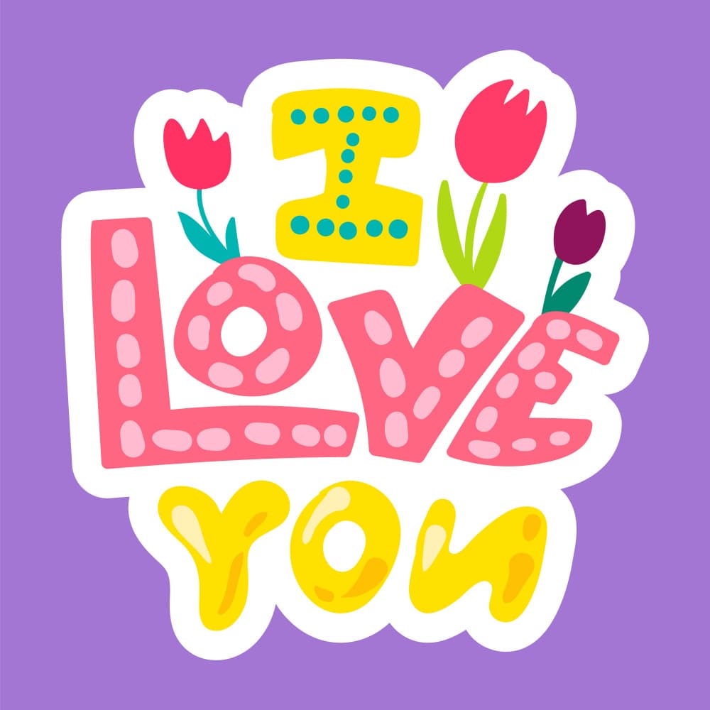 I Love You Tulips by Marika Barsrsind — canvas wall art
