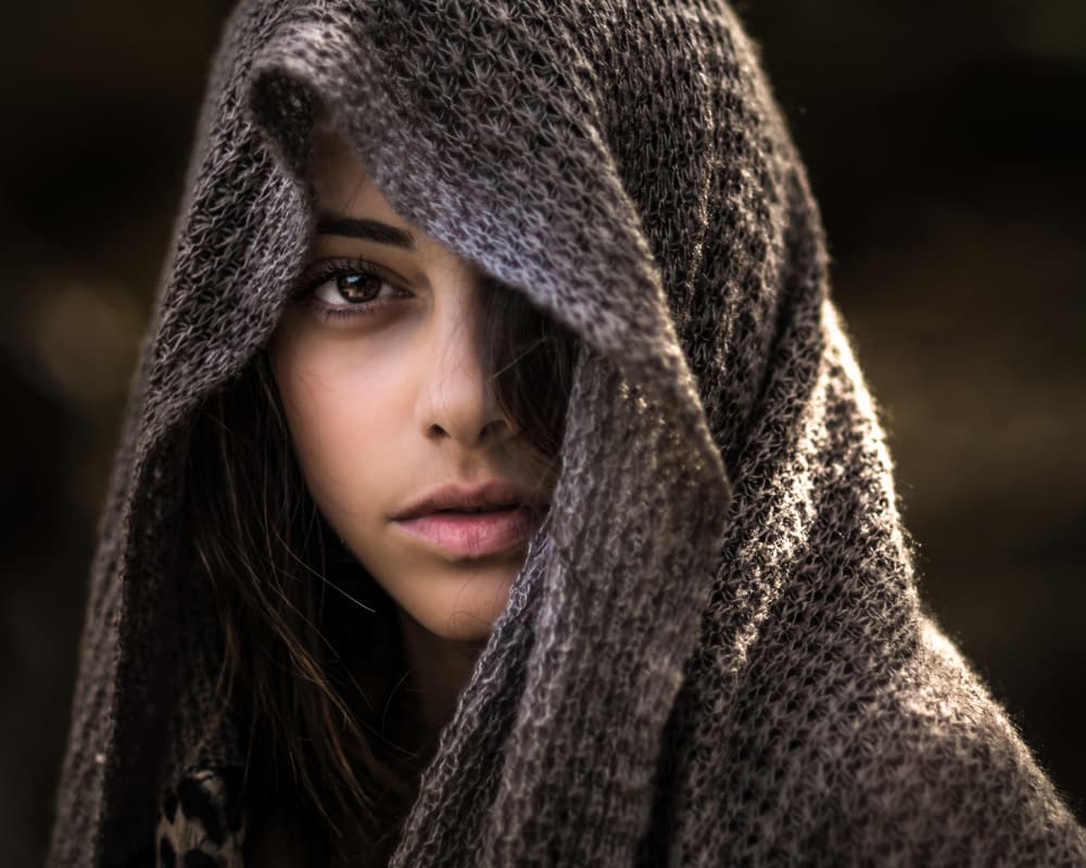 Mysterious Hooded Girl by Tomasz Solinski — canvas wall art