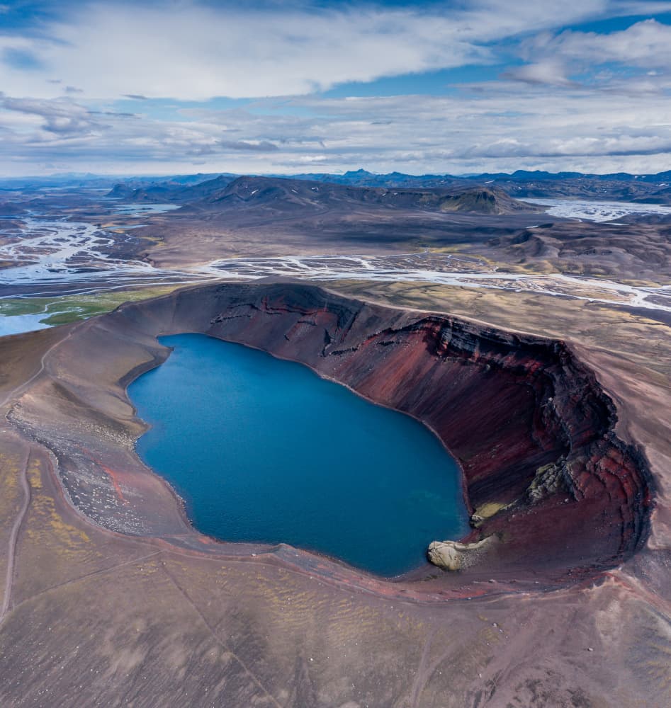 Blue Crater Lake Iceland by Or Adar — canvas wall art
