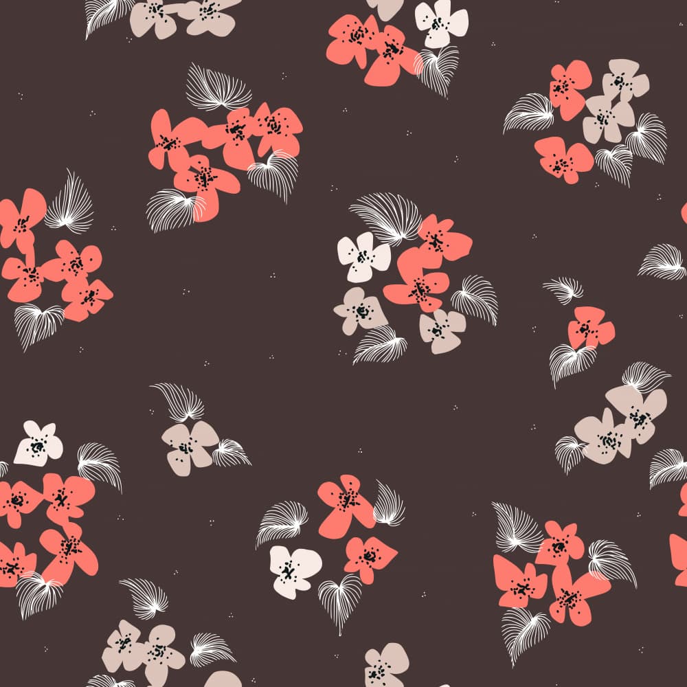 Coral Blossom Pattern by Annick — canvas wall art