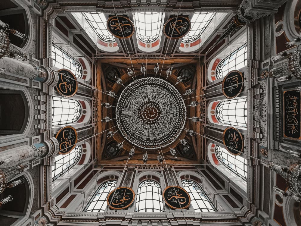Ornate Mosque Ceiling by Noureddin Abdulbari — canvas wall art