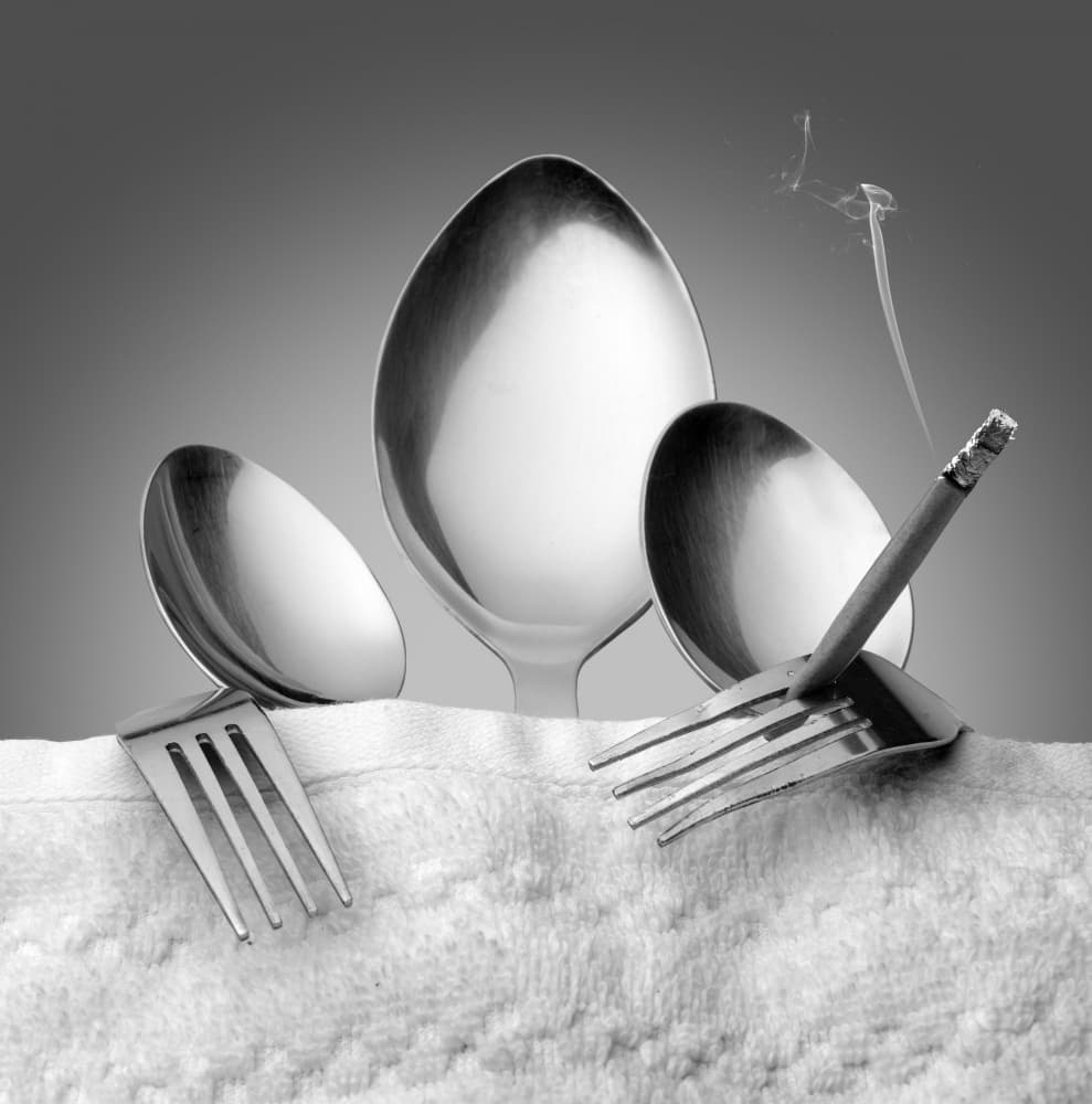 Cutlery Smoke Break by Gary Perlow — canvas wall art