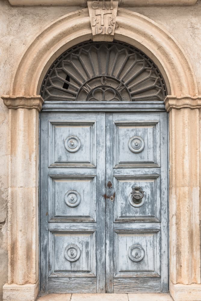 Historic Blue Arch Door by Photolovers — canvas wall art