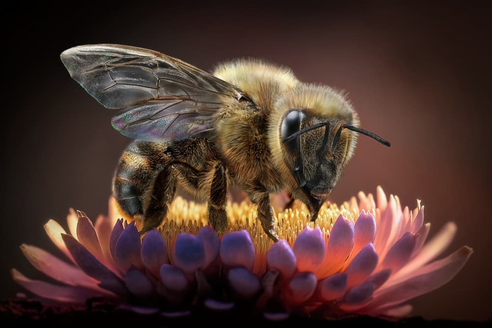 Honey Bee on Bloom by Marcel Egger — canvas wall art