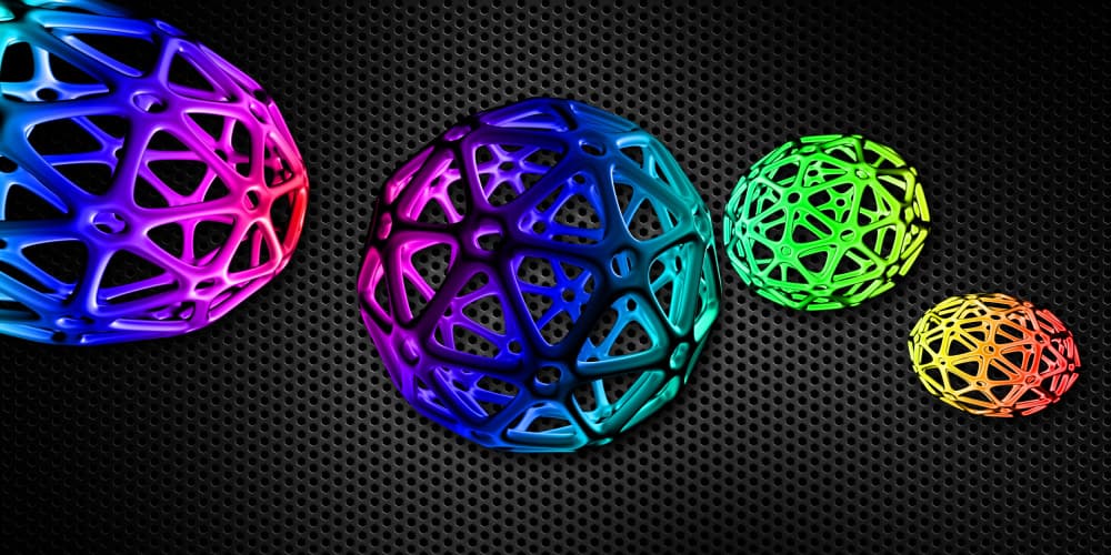 Vibrant Geometric Orbs by Rafal Kulik — canvas wall art