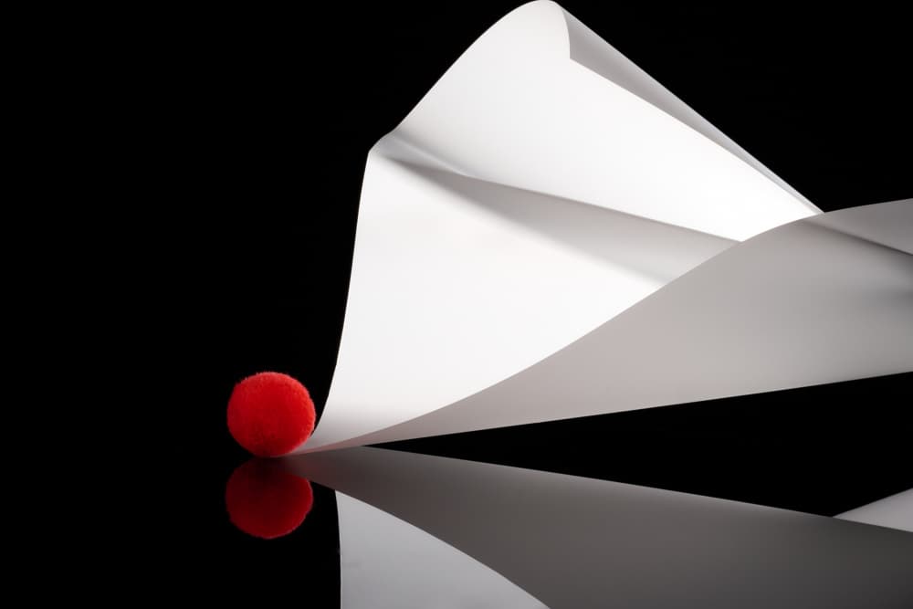 Red Ball White Curve by Drazen Sokac — canvas wall art