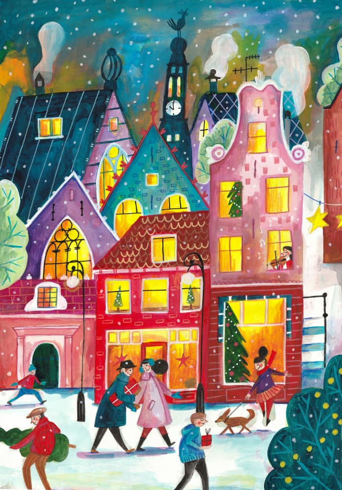 Christmas in Amsterdam by Caroline Bonne Müller — canvas wall art