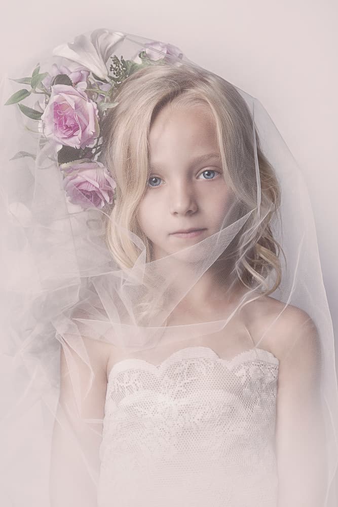 Girl With Floral Veil by Carola Kayen-Mouthaan — canvas wall art
