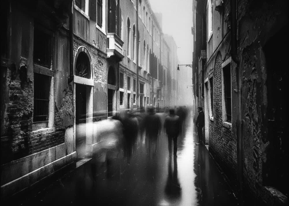 Misty City Street by Holger Droste — canvas wall art