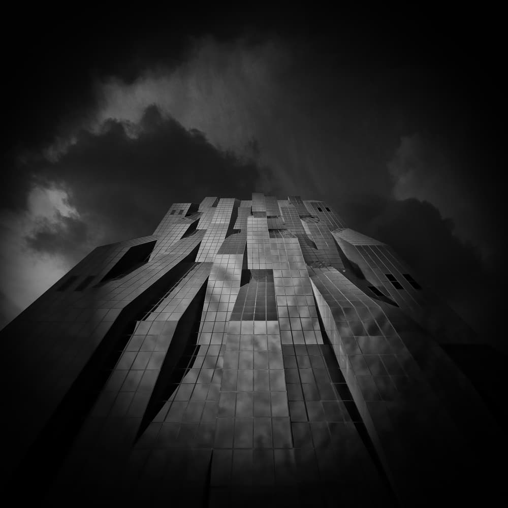 Dark Modern Architecture by Rolf Mauer — canvas wall art