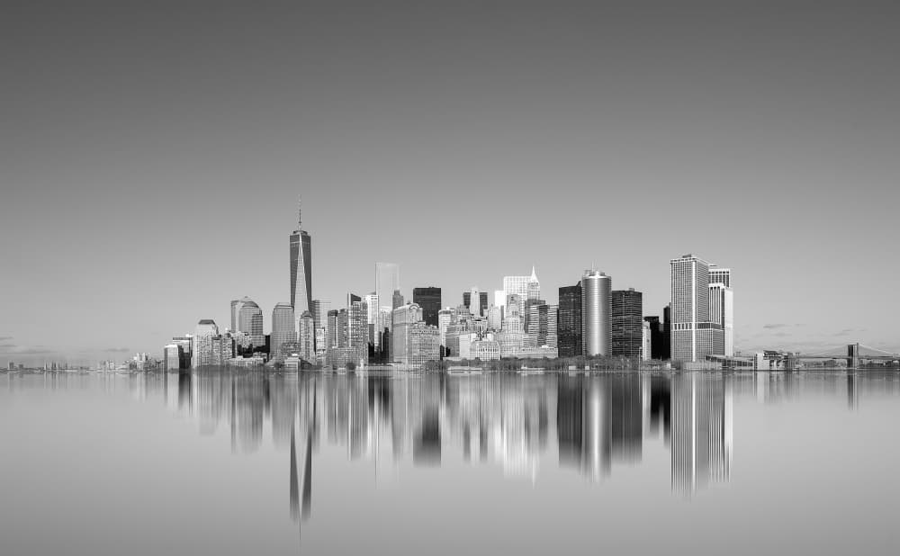 Manhattan Skyline Reflection by Wim Schuurmans — canvas wall art