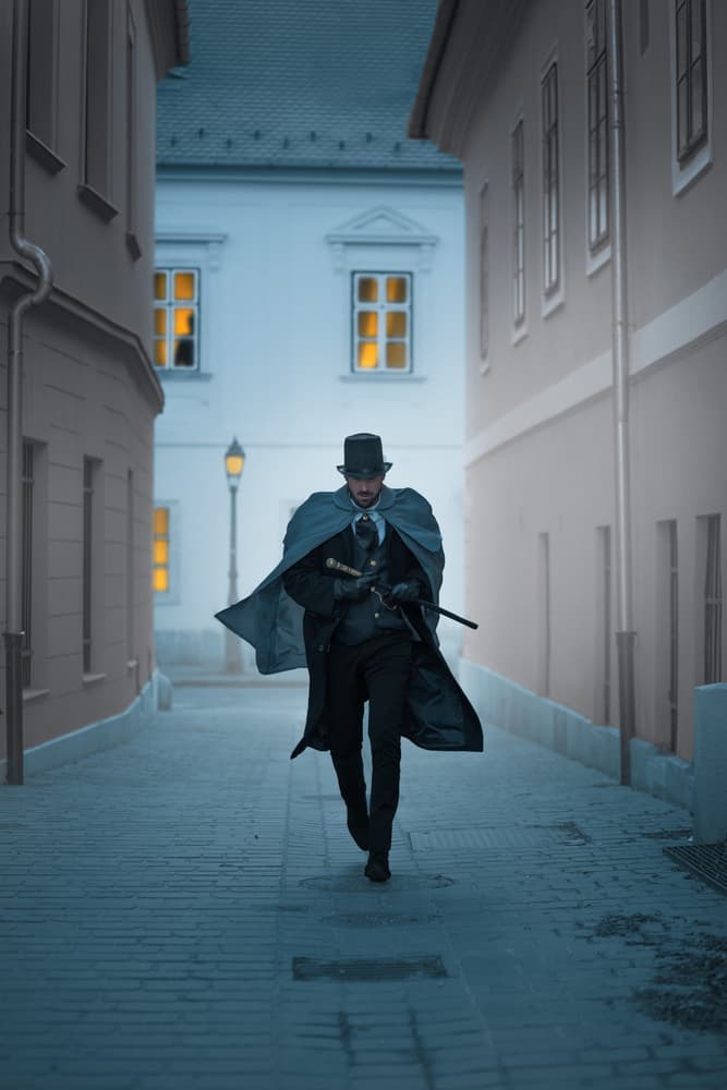 Mysterious Man in Alley by Ildiko Neer — canvas wall art