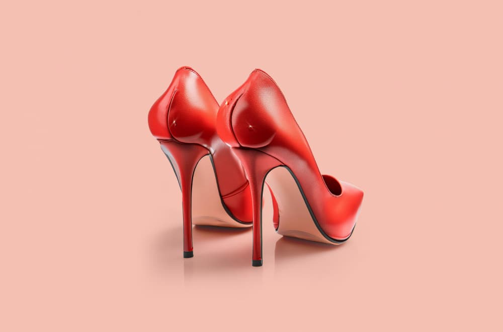 Elegant Red Pumps by Artem Pozdniakov — canvas wall art
