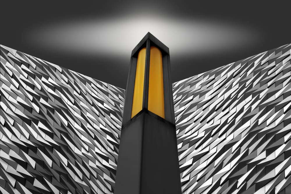 Geometric Orange Pillar by Hans-Wolfgang Hawerkamp — canvas wall art